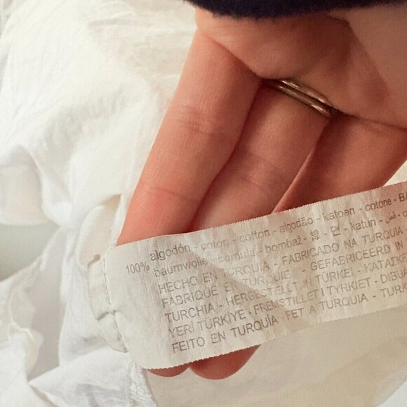 Zara Poplin Voluminous Short Sleeve Midi Dress White Size Medium - Picture 7 of 8